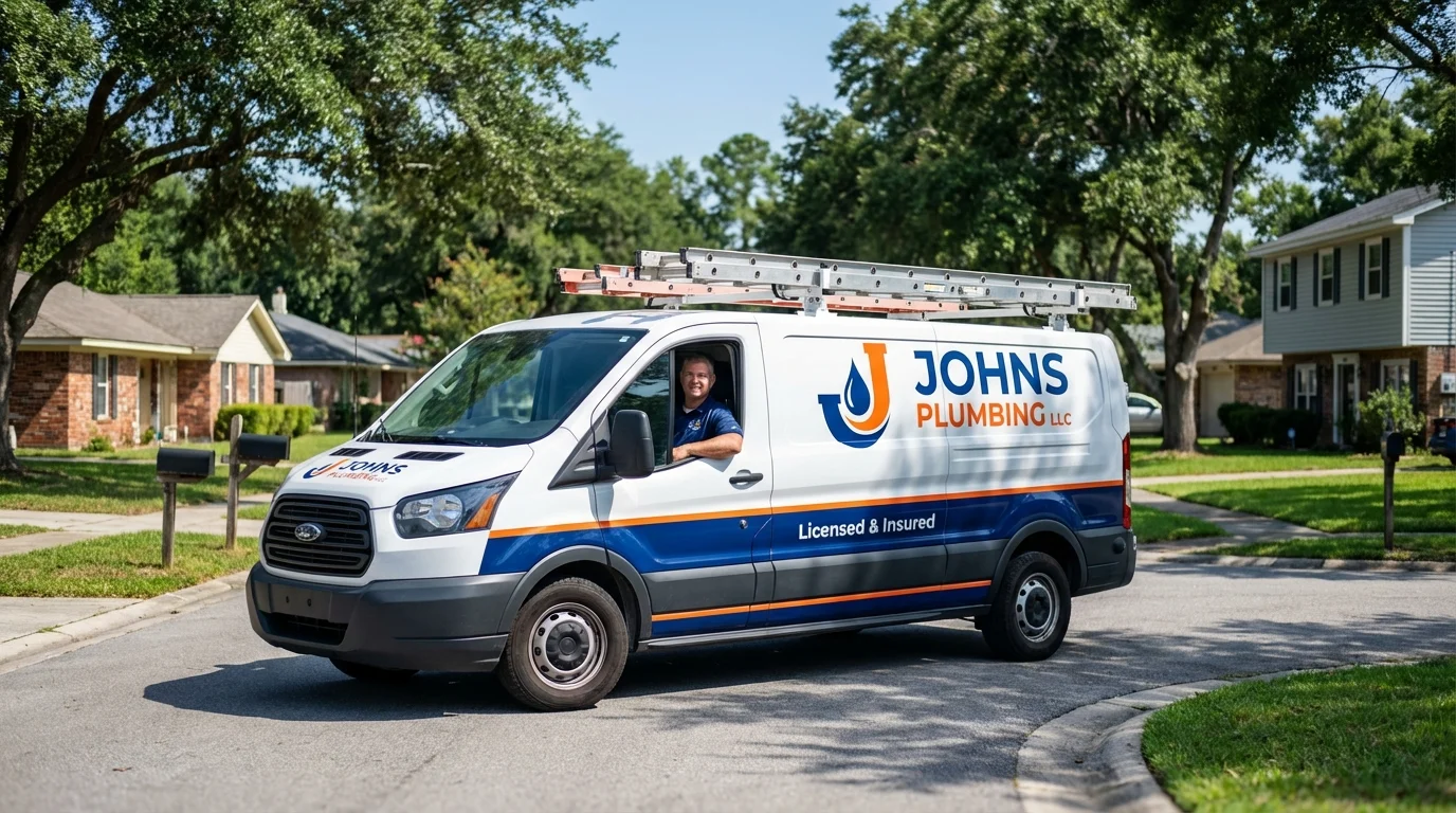 Johns Plumbing LLC service van in Foresthill, CA